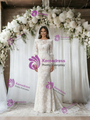 White Mermaid Lace Long Sleeve Wedding Dress