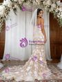 Mermaid Tulle 3D Flower Straps Wedding Dress