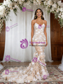 Mermaid Tulle 3D Flower Straps Wedding Dress