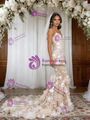 Mermaid Tulle 3D Flower Straps Wedding Dress