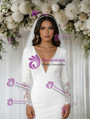 White Mermaid Long Sleeve Wedding Dress