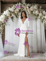 White Mermaid Long Sleeve Wedding Dress
