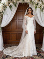 White Mermaid Lace Long Sleeve Wedding Dress