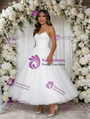 White Tulle Spaghetti Straps Wedding Dress