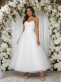 White Tulle Spaghetti Straps Wedding Dress