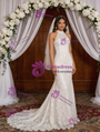 White Mermaid Lace Halter Wedding Dress
