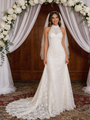 White Mermaid Lace Halter Wedding Dress