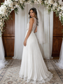 White Chiffon Lace Pleats Wedding Dress