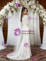 White Mermaid Lace Long Sleeve Wedding Dress