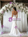 White Mermaid Spaghetti Straps Wedding Dress