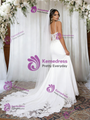 White Mermaid Spaghetti Strapa Appliques Wedding Dress