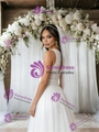 White Tulle Lace Split Wedding Dress