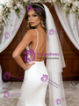 White Mermaid Straps Backless Wedding Dress