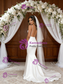 White Mermaid Straps Backless Wedding Dress