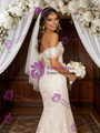 Ivory Mermaid Lace Off the Shoulder Wedding Dress