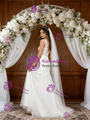 White Tulle Lace Appliques Wedding Dress