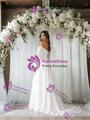 White Off the Shoulder Long Sleeve Wedding Dress