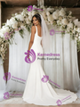White Mermaid Straps Wedding Dress