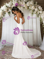 White Mermaid Strapless Pleats Wedding Dress