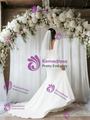 White Mermaid Long Sleeve Square Neck Wedding Dress