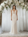 Mermaid V-neck Tulle Pleats Wedding Dress
