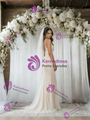Mermaid V-neck Tulle Pleats Wedding Dress