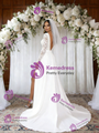 White Long Sleeve Lace V-neck Wedding Dress