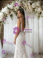 White Mermaid Lace Straps Backless Wedding Dress