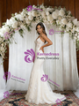 White Mermaid Tulle Appliques Spaghetti Straps Wedding Dress