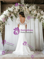 White Mermaid Puff Sleeve Appliques Wedding Dress