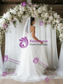 White Tulle Appliques Wedding Dress