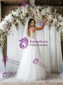 White Tulle Appliques Wedding Dress