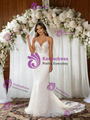 White Mermaid Lace Spaghetti Straps Wedding Dress