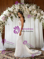 White Mermaid Lace Spaghetti Straps Wedding Dress