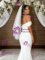 White Mermaid Off the Shoulder Wedding Dress