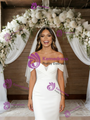 White Mermaid Off the Shoulder Wedding Dress