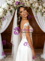 White Satin Off the Shoulder Lace Split Wedding Dress