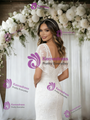 White Mermaid Lace V-neck Wedding Dress