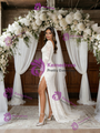 White Mermaid Lace Long Sleeve Wedding Dress