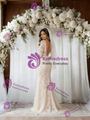 Ivory Lace Long Sleeve V-neck Wedding Dress