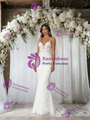 White Mermaid Lace Straps Wedding Dress