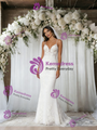 White Mermaid Lace Straps Wedding Dress