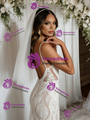 White Mermaid Lace Spaghetti Straps Wedding Dress