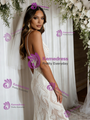 White Mermaid Lace Spaghetti Straps Wedding Dress