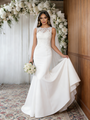 White Mermaid Appliques Wedding Dress