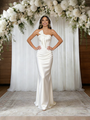 White Mermaid Satin Strapless Wedding Dress