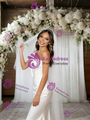 White Mermaid Satin Strapless Wedding Dress