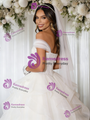 White Tulle Off the Shoulder Wedding Dress