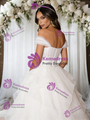 White Tulle Off the Shoulder Wedding Dress