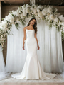 White Mermaid Spaghetti Straps Wedding Dress